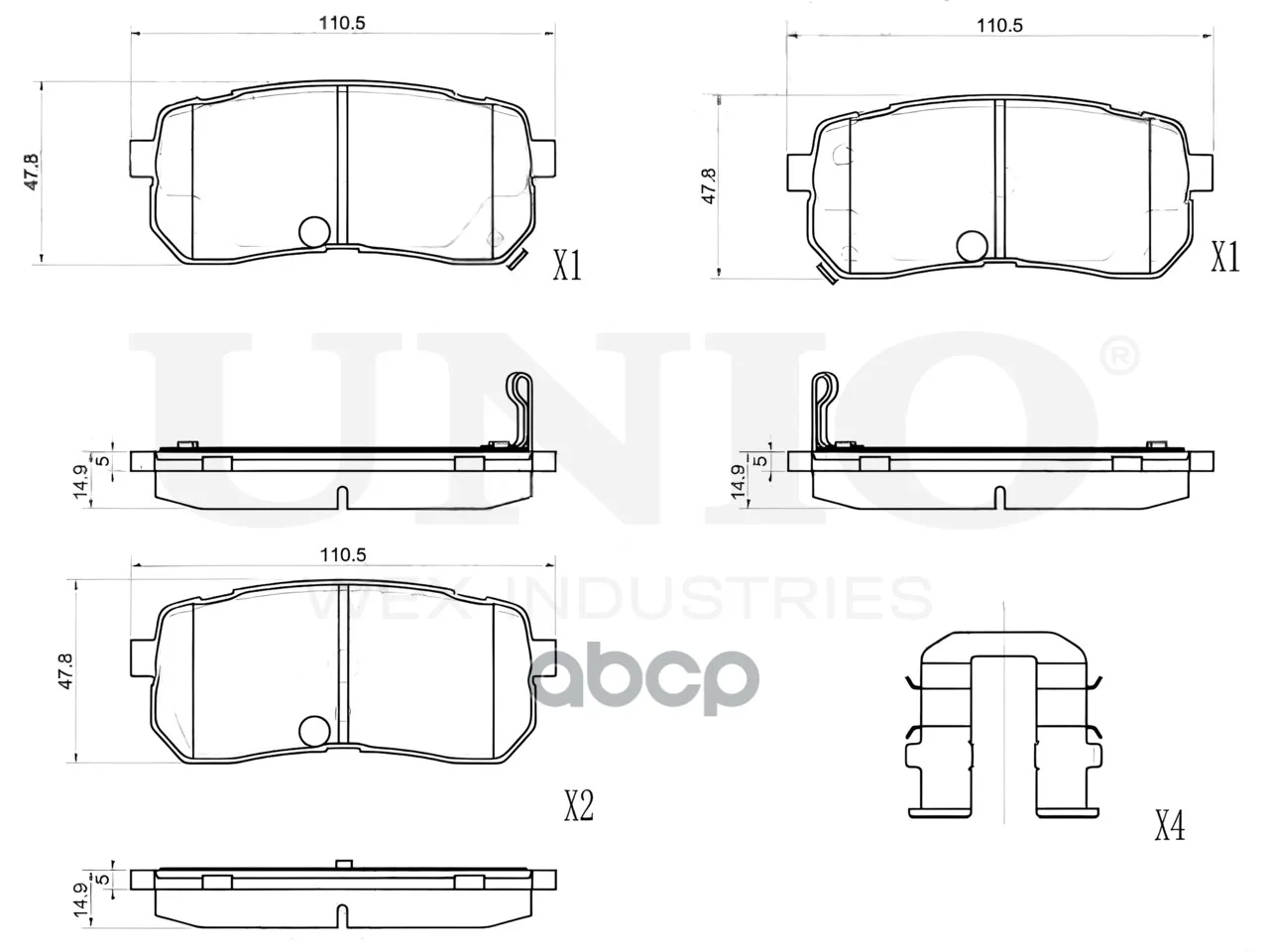 Колодки тормозные KIA CARNIVAL 06- задн.диск. - миниатюра 4