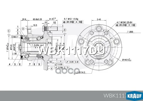 Ступица в сборе [задн, Kit] MITSUBISHI Outlander - миниатюра 7