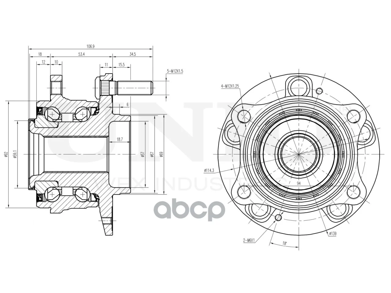 Ступица передняя (с ABS) HUB20104 UNIO - миниатюра 4