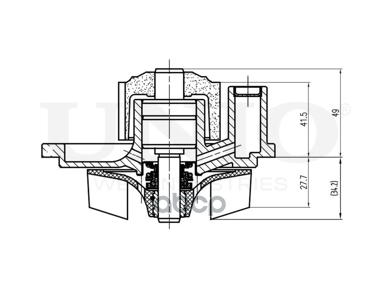 Насос водяной FORD FOCUS 08- WAP10162 UNIO - миниатюра 4