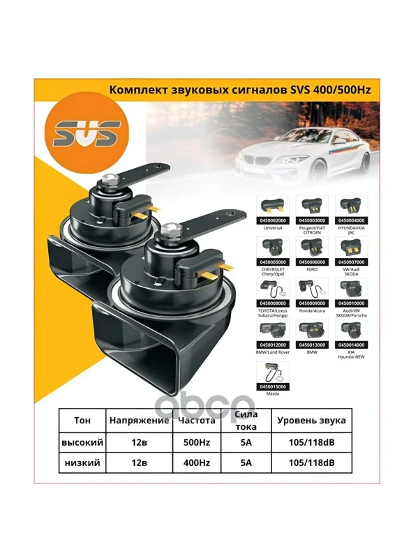 Комплект звуковых сигналов SVS с разъeмом для - миниатюра 3