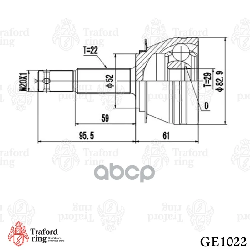 ШРУС наружный, Daewoo Nexia (95-) SOHC GE1022 - миниатюра 3