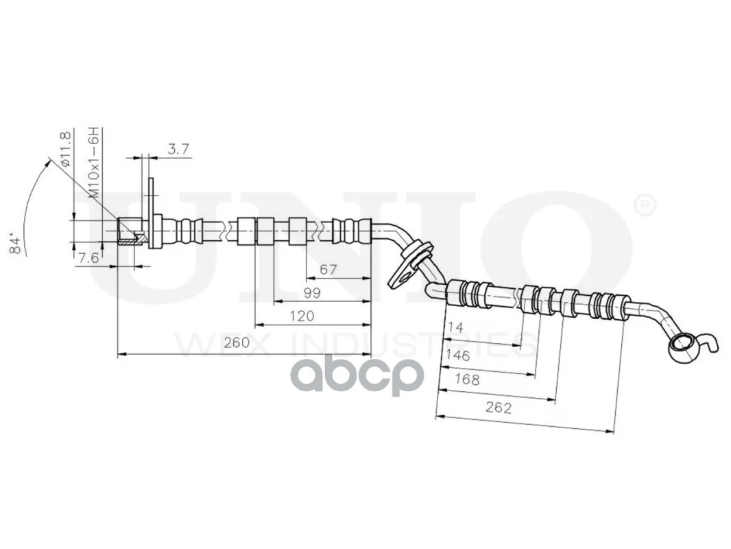Шланг тормозной MAZDA 6 03- перед.прав. BRH10112 - миниатюра 3