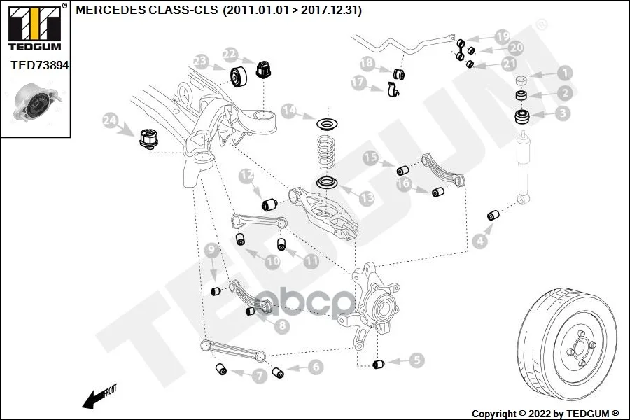 опора амортизатора заднего mercedes c (c204), - миниатюра 6