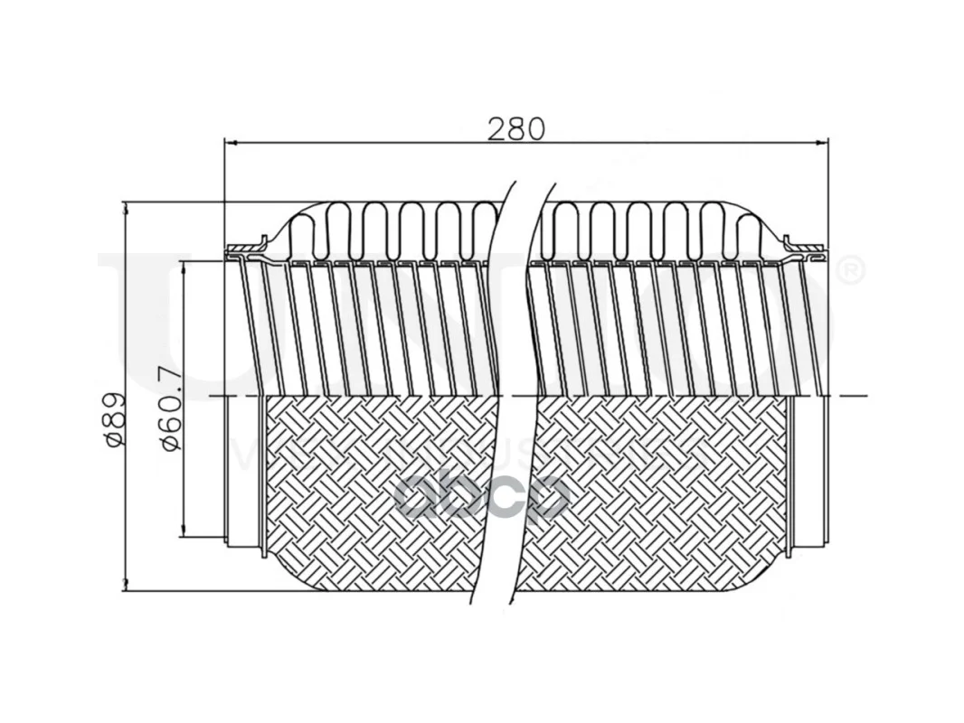 Гофра глушителя 60х280 INTERLOCK EXP60280L UNIO - миниатюра 4