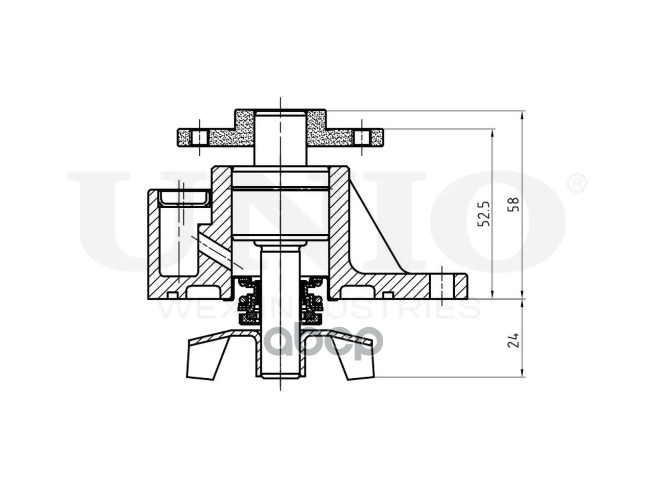 Насос водяной MITSUBISHI LANCER 02- WAP10154 UNIO - миниатюра 4