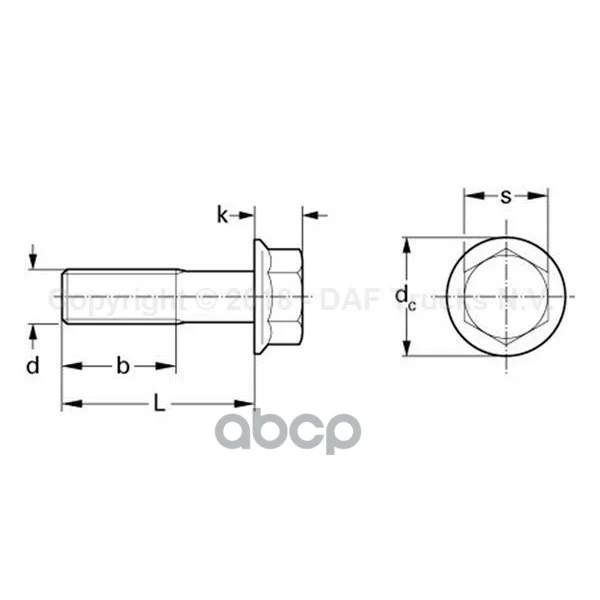 болт !M14x70 крепления амортизатора DAF 1243054 - миниатюра 3