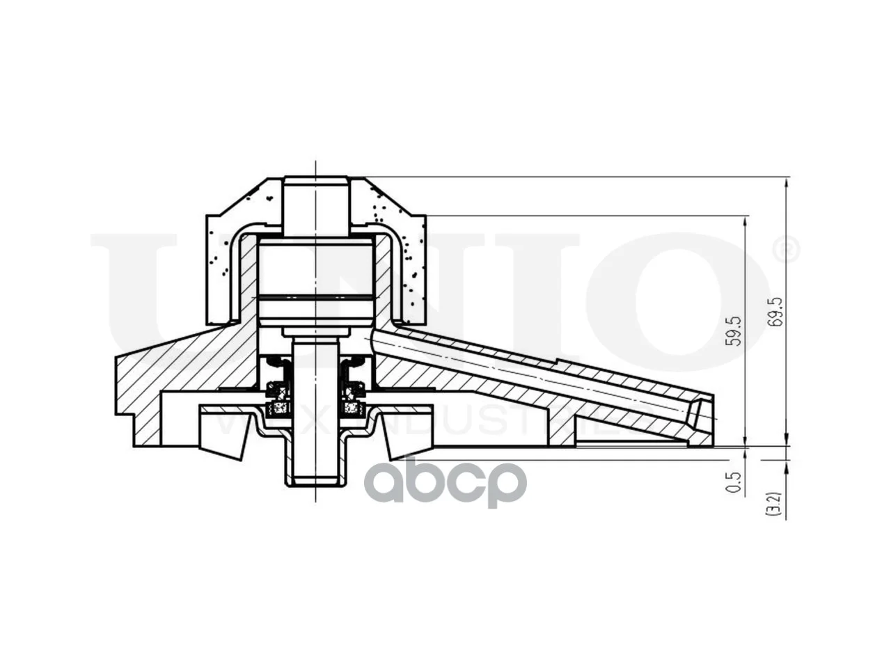 Насос водяной CHEVROLET AVEO 98- WAP10018 UNIO - миниатюра 4