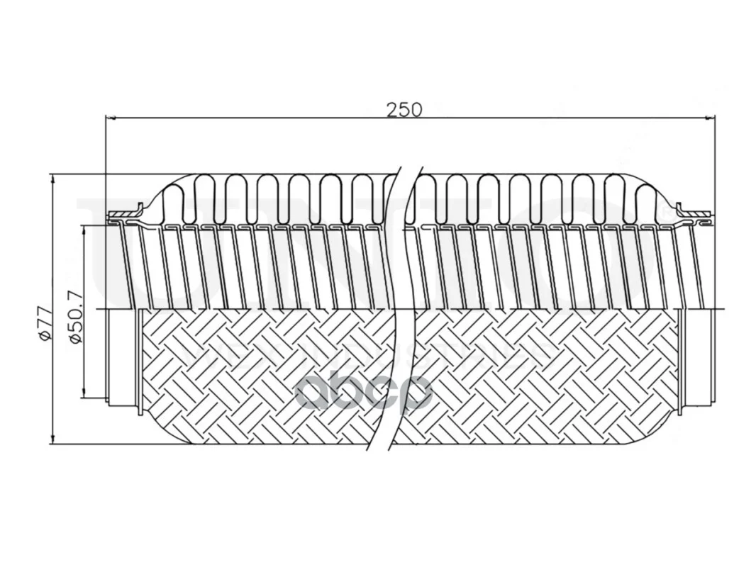 Гофра глушителя 50x250 мм InterLock EXP50250L UNIO - миниатюра 4