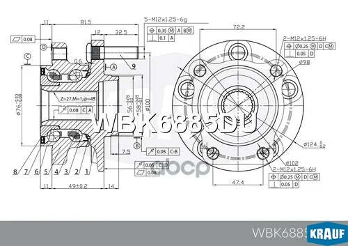 Ступица в сборе [перед, MSR, Kit] SUBARU Outback / - миниатюра 7