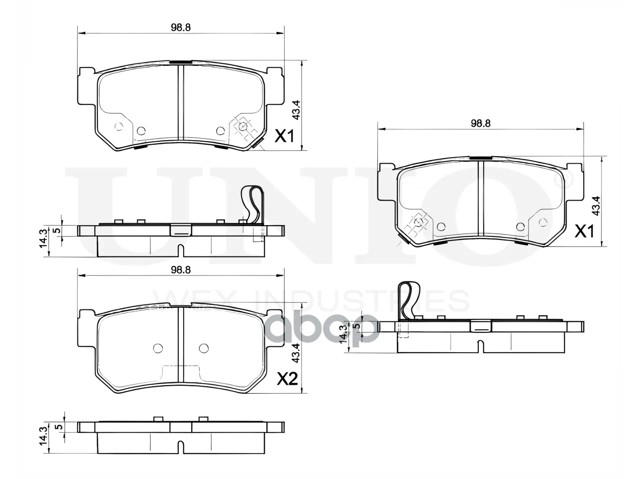 Колодки тормозные SSANGYONG ACTYON 01- задн.диск. - миниатюра 4