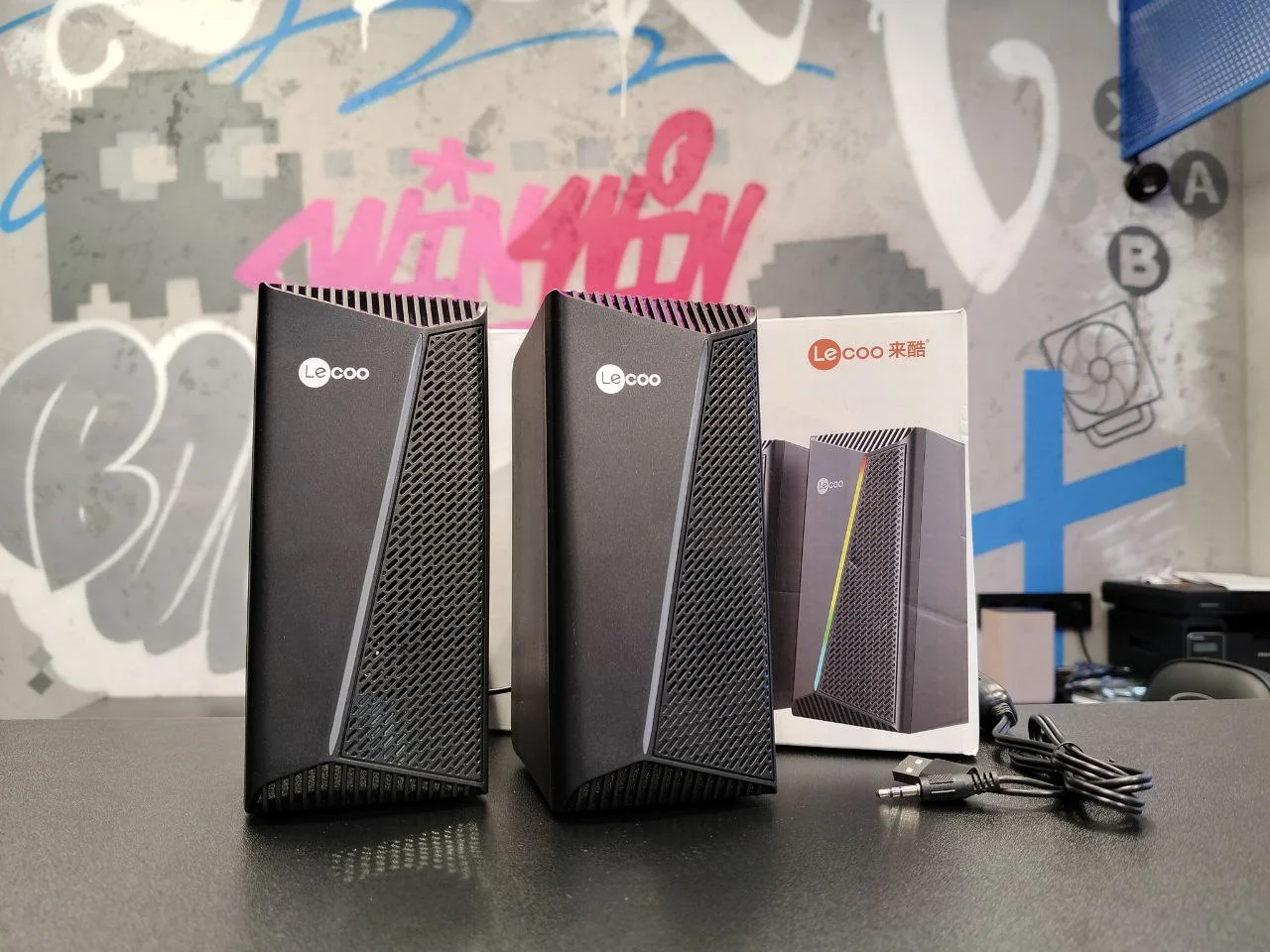 Колонки Lenovo Lecoo DS104, USB, RGB, 3 Вт - изображение 1