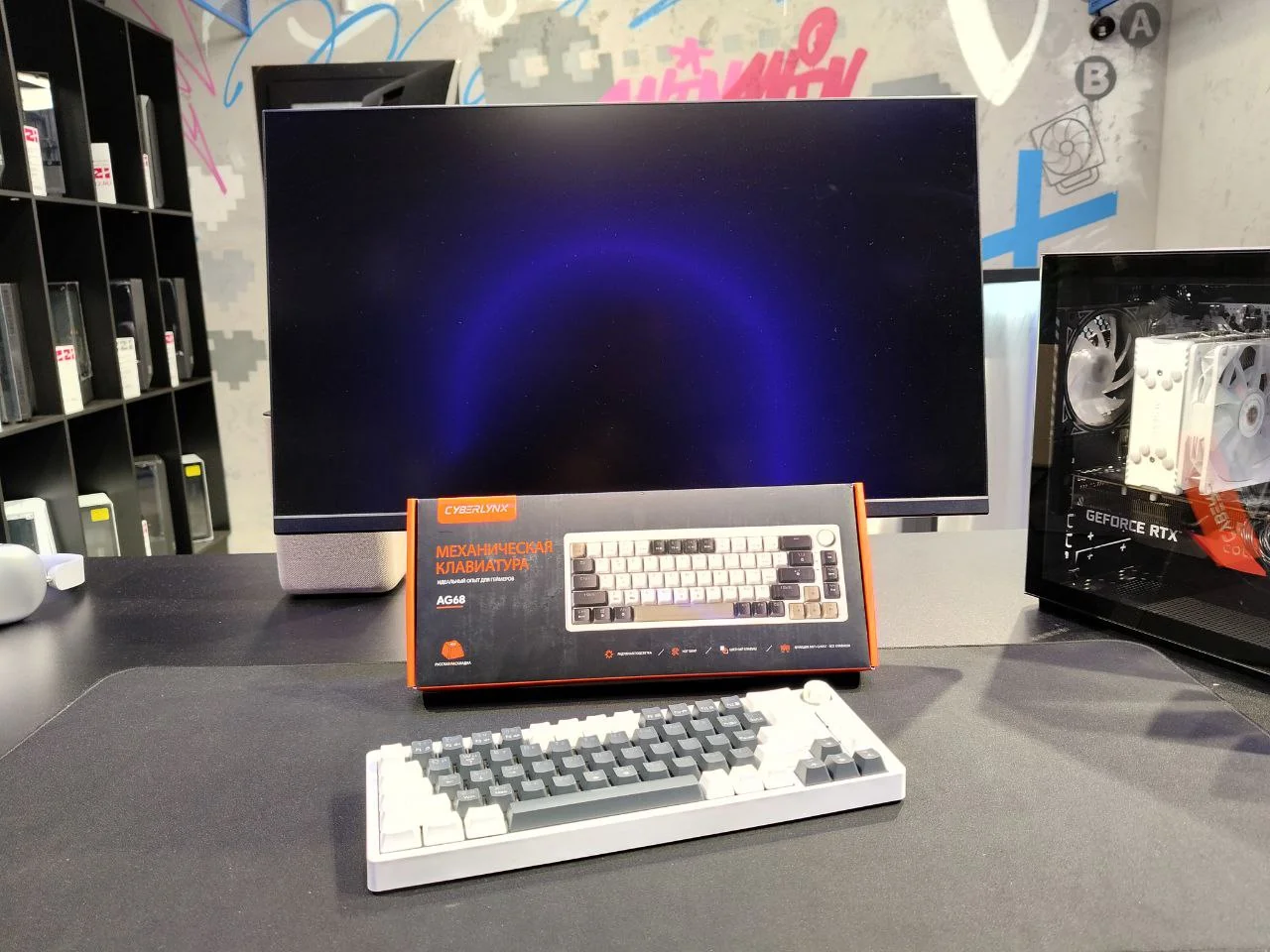 Игровая механическая клавиатура (мини) AG68, Black, RGB - изображение 1