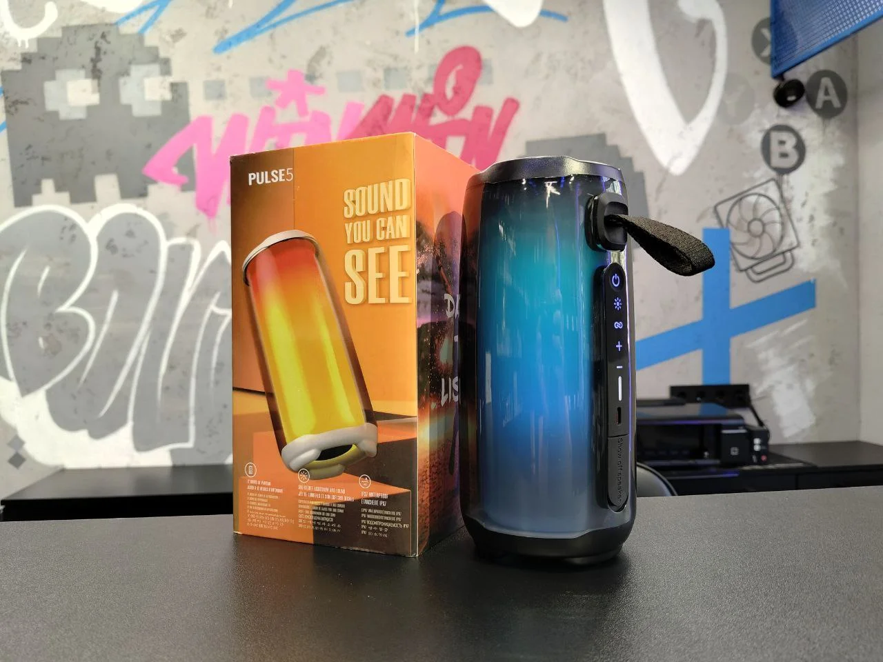 Колонка JBL Pulse 5, портативная, Bluetooth, реплика - изображение 1