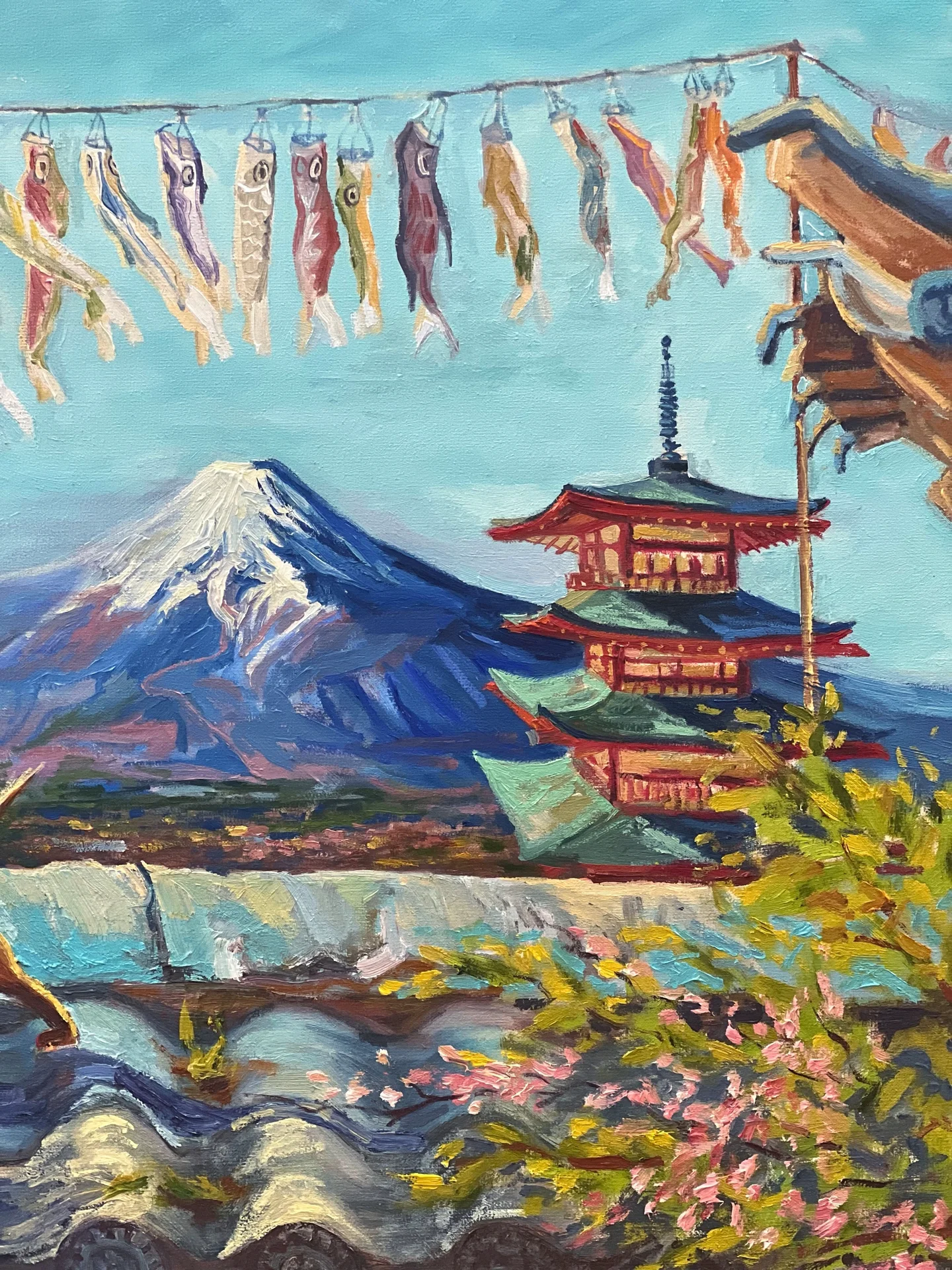 Картина «Koinobori»  холст&масло, 30х70 - миниатюра 4