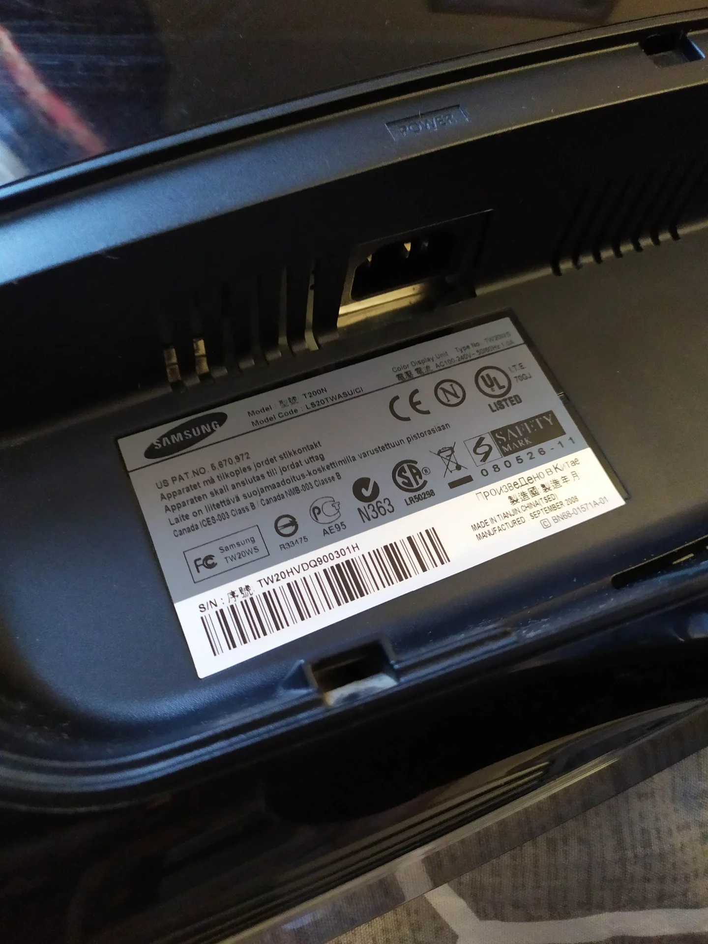 Монитор Samsung SyncMaster T200N, - миниатюра 4