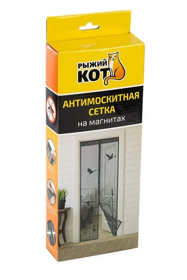 Сетка антимоскитная для дверного проема 100*210см, 35гр/кв.м (9магнитов) серая с дизайном Журавли - изображение 1