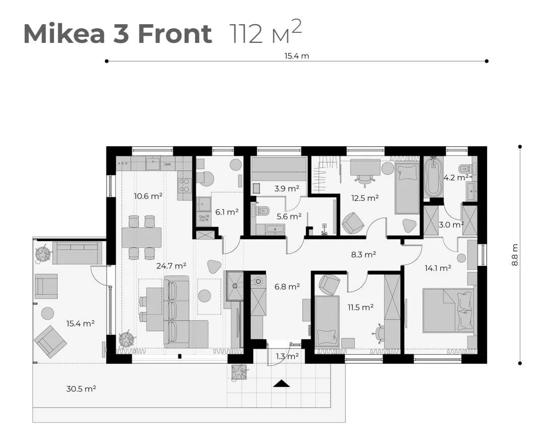 Проект дома Mikea 5 second floor - миниатюра 3
