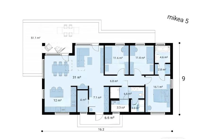 Проект дома Mikea 5 second floor - миниатюра 14