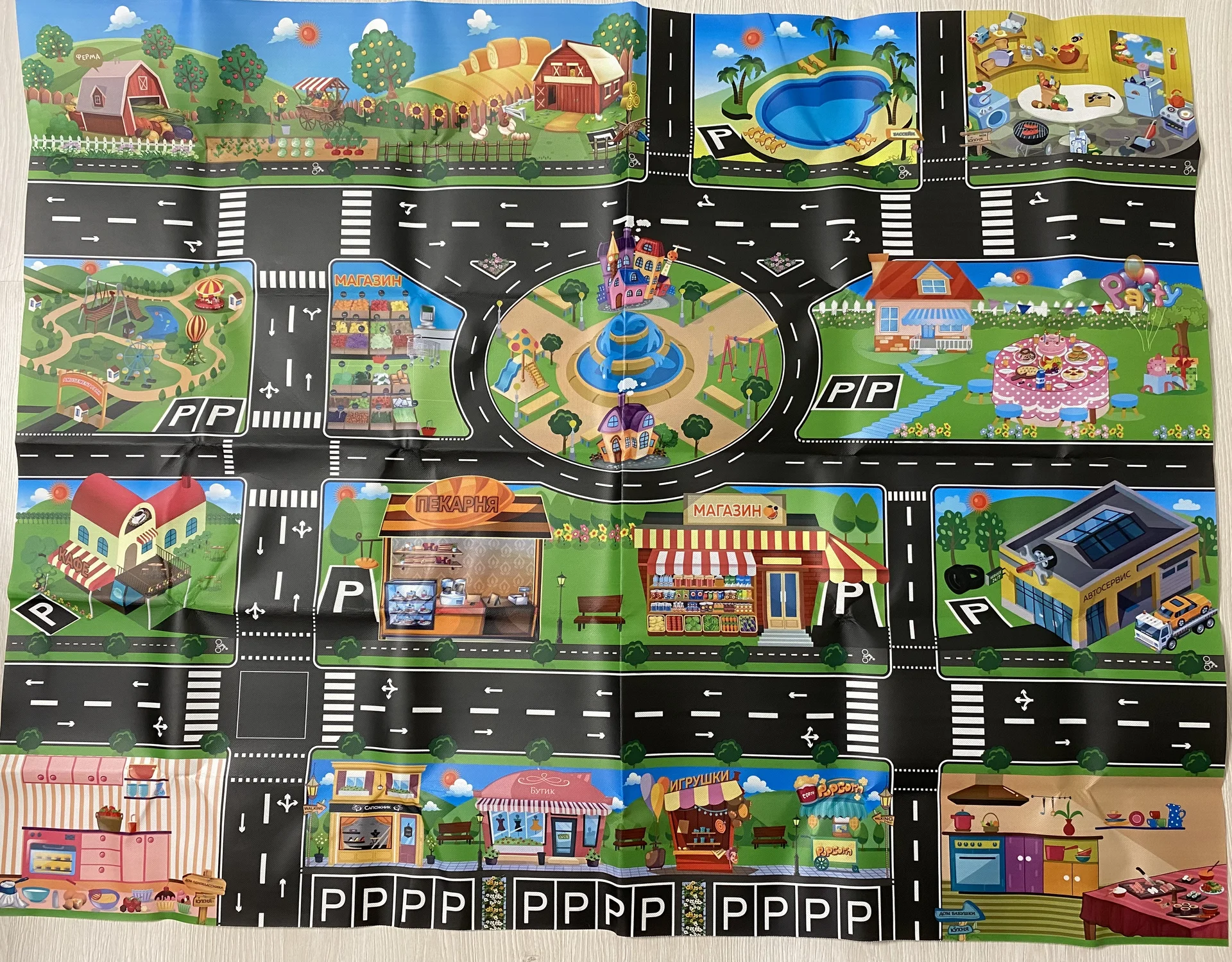 Детский игровой коврик для машинок - изображение 1