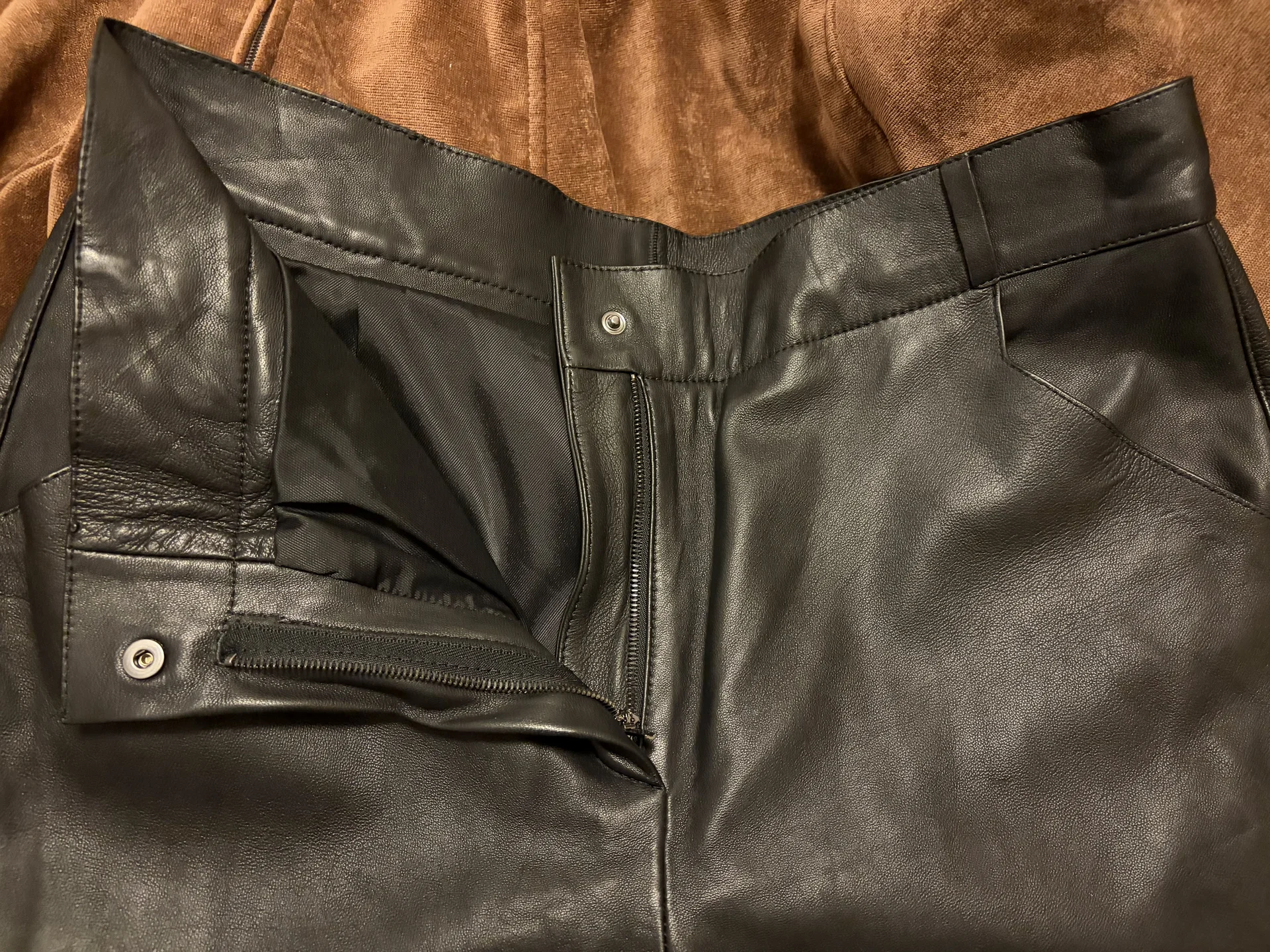 Брюки кожаные Massimo Dutti - миниатюра 4