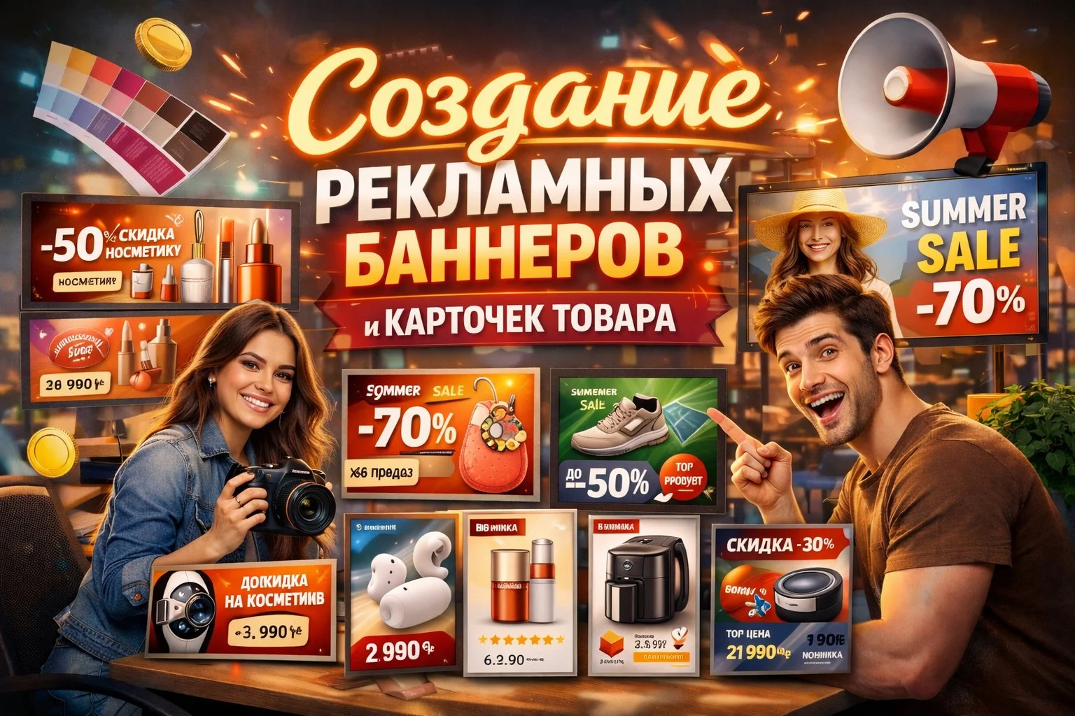 Создание рекламных баннеров, карточек товара - изображение 1