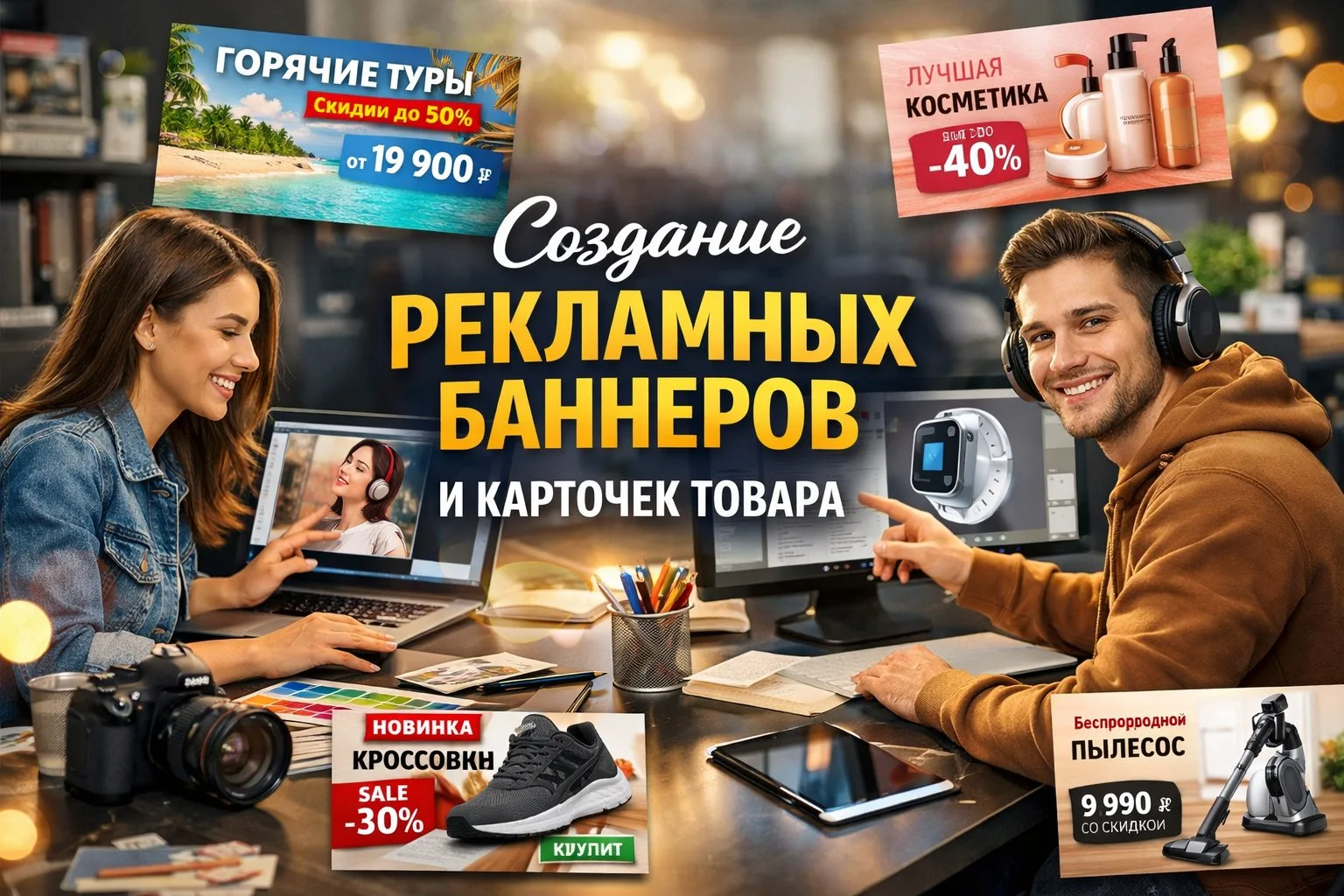Создание рекламных баннеров, карточек товара - миниатюра 2