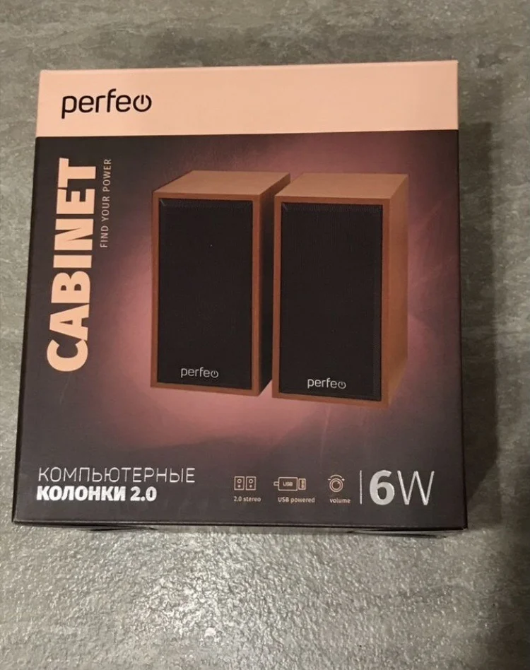 Компьютерные колонки 2.0 Perfeo cabinet с USB - миниатюра 2