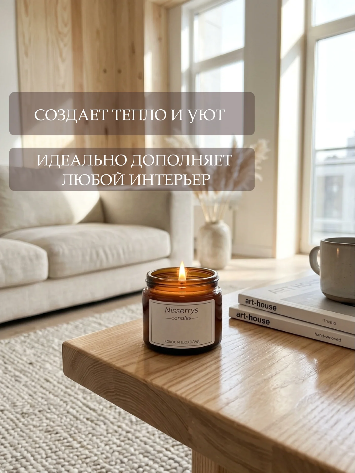 Арома свеча кокос и шоколад - миниатюра 4