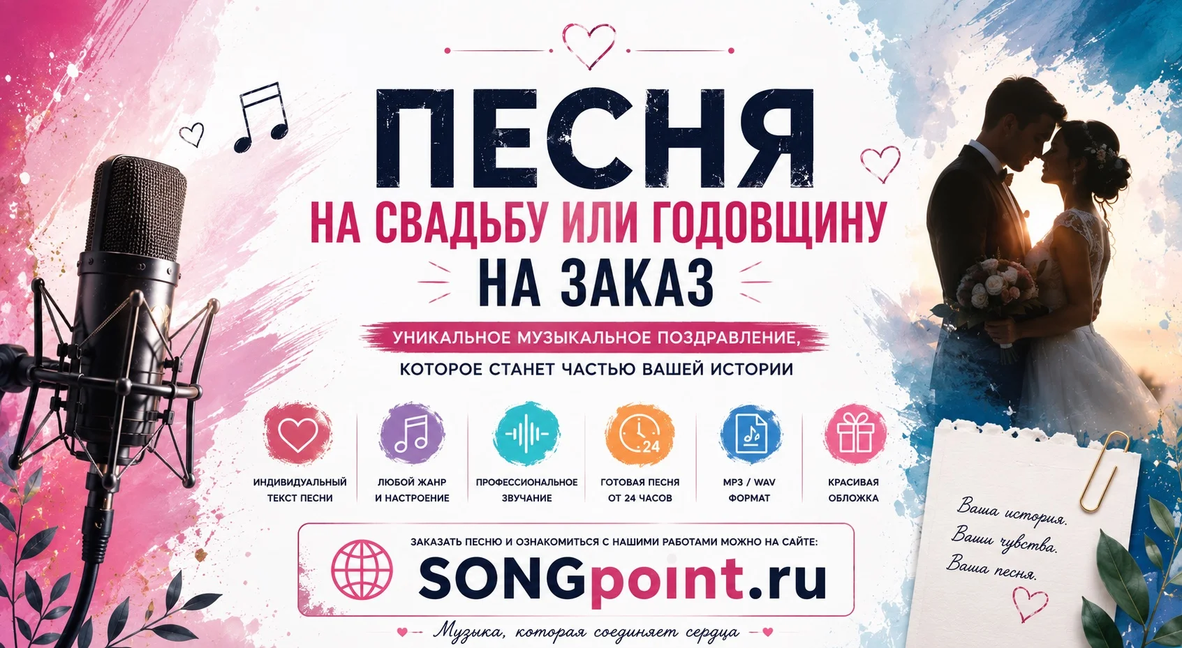 Песня на свадьбу или годовщину на заказ - изображение 1