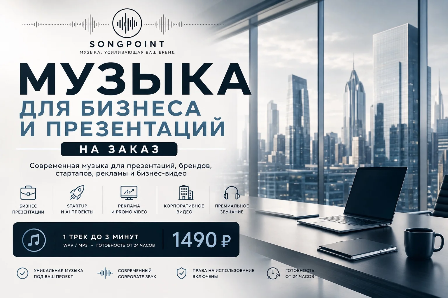 МУЗЫКА ДЛЯ БИЗНЕСА И ПРЕЗЕНТАЦИЙ НА ЗАКАЗ - изображение 1