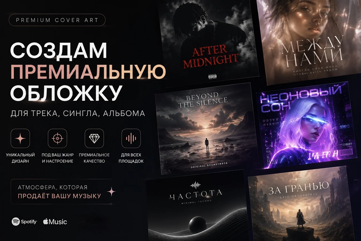 Создам премиальную обложку для песни, трека, сингла или альбома - изображение 1