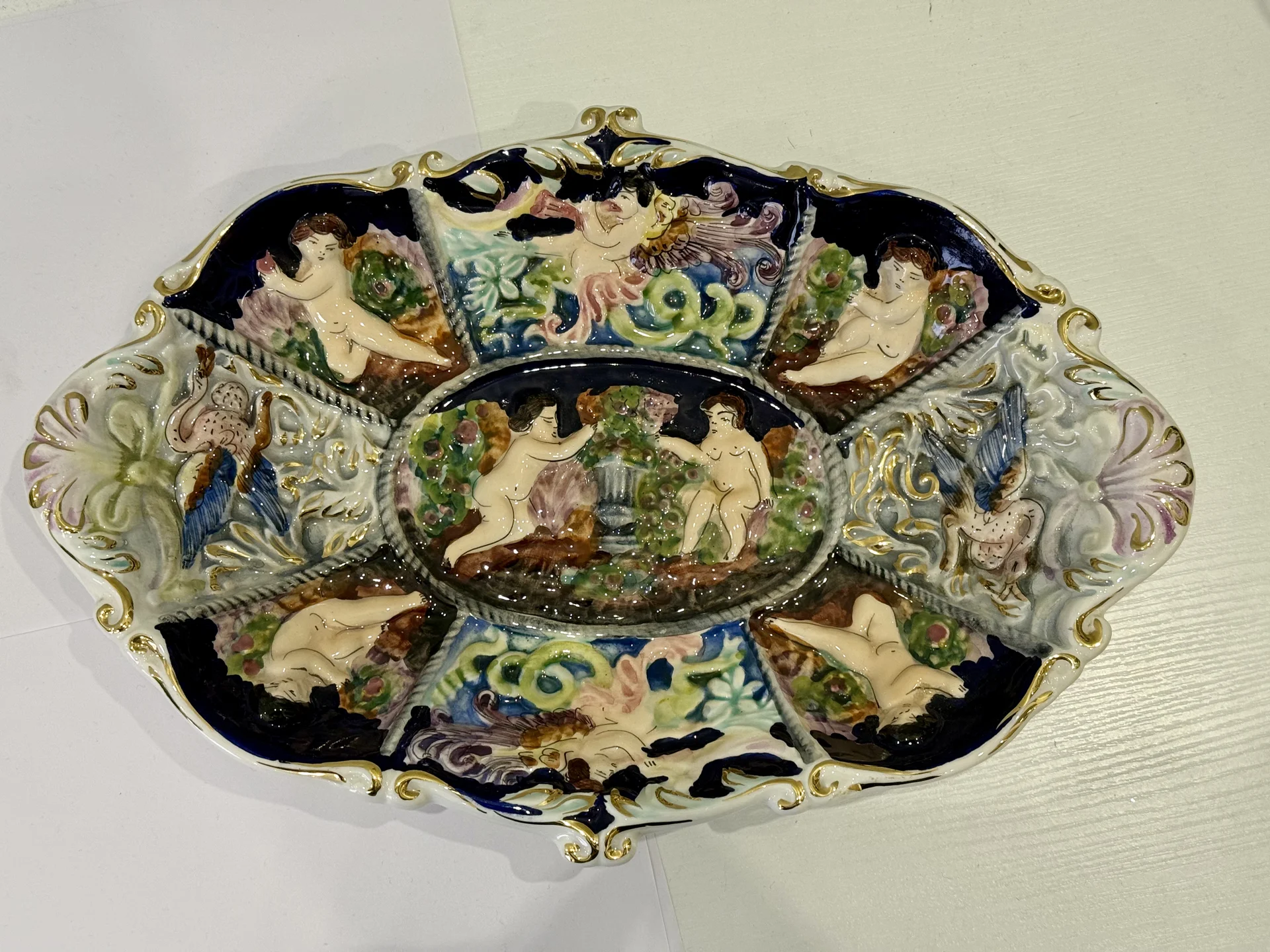 Итальянское декоративное блюдо Capodimonte - миниатюра 2
