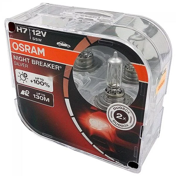 H4 Лампа галогенная Osram Night Breaker Silver, 12В, 60/55Вт, 3200К, 1 шт - миниатюра 3