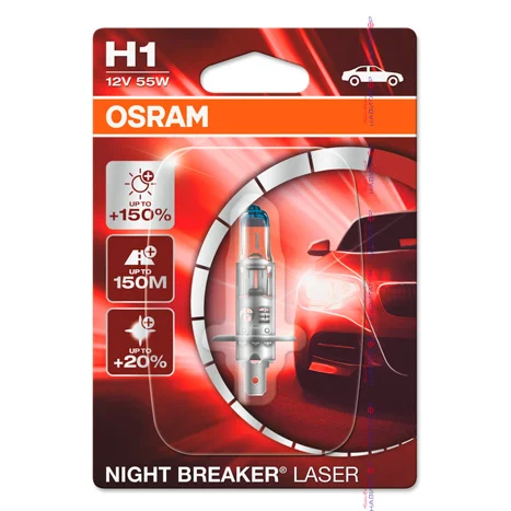 H1 Лампа галогенная OSRAM NIGHT LASER 55W 12V 1шт - изображение 1