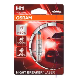 H1 Лампа галогенная OSRAM NIGHT LASER 55W 12V 1шт - миниатюра 2