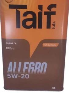 TAIF ALLEGRO 5W20 Масло моторное API SP, ILSAC GF-6А, 4л. - миниатюра 2