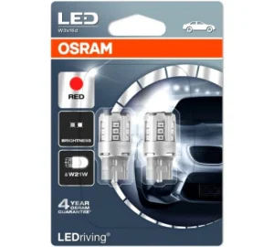 W21W Авто лампа LED 3W 12V красный свет OSRAM к-кт - миниатюра 2