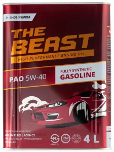 Акция! Масло моторное THE BEAST PAO синтетика 5W40 4л. - миниатюра 2