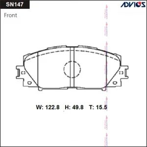 Колодки тормозные ADVICS к-кт на TOYOTA PRIUS 09- и LEXUS CT 200h 10- - миниатюра 2