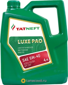 Масло моторное ТАТНЕФТЬ LUXE PAO 5W40 SN 4л. - миниатюра 2