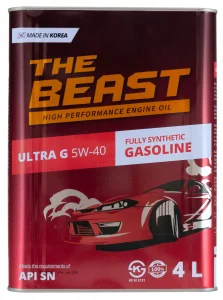 Акция! Масло моторное THE BEAST ULTRA G синтетика 5W40 4л. - миниатюра 2