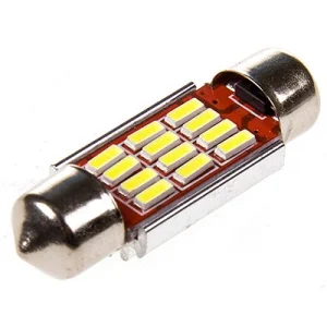 Лампа светодиодная 11-36 (SV8,5) 12 SMD 4014 диодов, CANBUS обманка, радиатор, биопол. Салон 12V - миниатюра 2