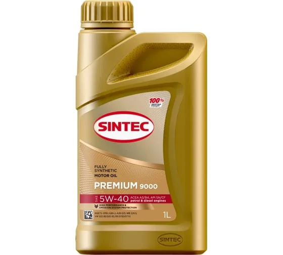 SINTEC PREMIUM 9000 5W40, A3/B4 синтетика 1л. - изображение 1
