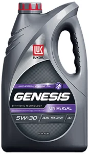 ЛУКОЙЛ Genesis UNIVERSAL 5w30 SL/CF, A5/B5 4 л масло моторное синтетическое - миниатюра 2