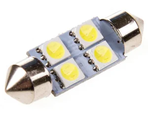 Автолампа диод C5W 11-36 (SV8,5) 12V 4 SMD диода, белая, KS, салонная (5050) - миниатюра 2
