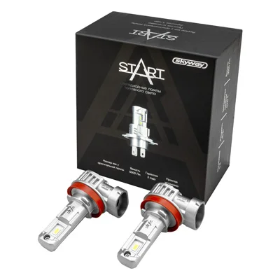 Автолампа диод H11 PGJ19-2 12V 40W 5000Лм SKYWAY компакт START 6000К комп.2шт - изображение 1