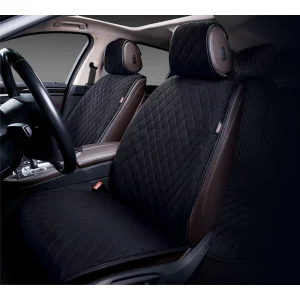 Накидки на сиденья Alcantara Lux черная стеганая 4 шт - миниатюра 2