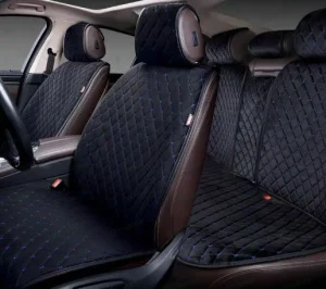 Накидки Premier Alcantara Lux черный/синяя стеганая 4 шт - миниатюра 2