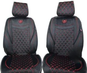 Накидки AutoPremier Premium черный/красный стеганая 2 шт - миниатюра 2